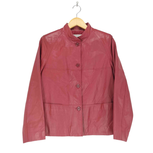 LEDER MARVEL lamb leather ラムレザースタンドカラージャケット レディース