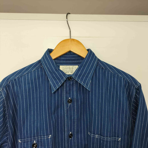 シュガーケーン SUGAR CANE FICTION ROMANCE 8.5oz. WABASH STRIPE WORK SHIRT ウォバッシュストライプ ワークシャツ メンズ X-LARGE