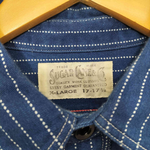 シュガーケーン SUGAR CANE FICTION ROMANCE 8.5oz. WABASH STRIPE WORK SHIRT ウォバッシュストライプ ワークシャツ メンズ X-LARGE