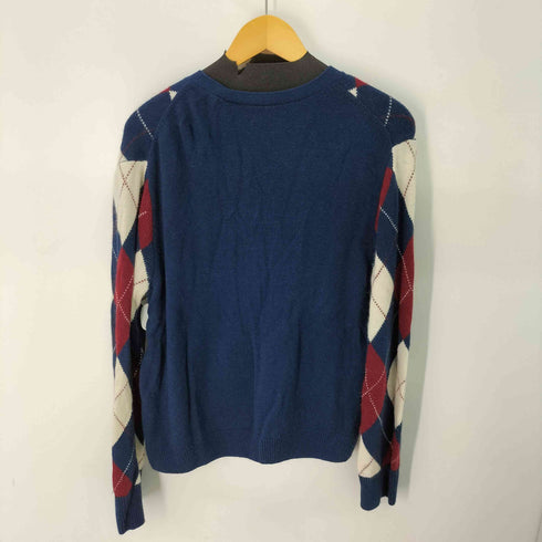 ラコステ LACOSTE カシミヤ混 アーガイル柄 カーディガン レディース import:XL