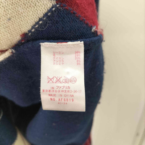 ラコステ LACOSTE カシミヤ混 アーガイル柄 カーディガン レディース import:XL