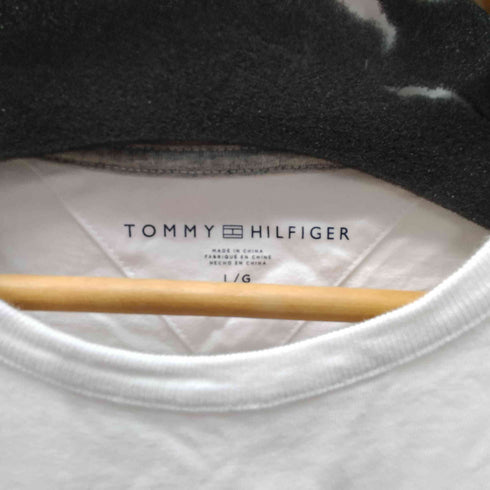 トミーヒルフィガー TOMMY HILFIGER ロゴ ライン 刺繍 S/S Tシャツ メンズ import:L