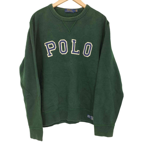 ポロラルフローレン POLO RALPH LAUREN ロゴワッペンクルーネックスウェット 前Vガゼット メンズ JPN:M