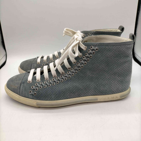 プラダ PRADA SPORT OLD パンチング スエード レースアップ ハイカット スニーカー レディース EUR:36
