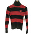 ラルフローレン RALPH LAUREN カシミヤ混 ウール ボーダー プルオーバー ニット タートルネック エンブレム ワッペン レディース import:M