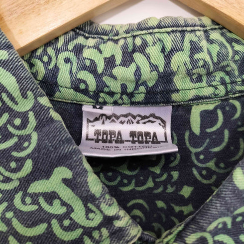TOPA TOPA vintage 総柄 松ぼっくり レギュラーカラー シャツ メンズ import:M