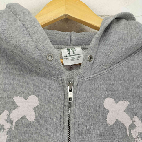 バランスウェアデザイン balanceweardesign 00s クロスペイントデザインジップパーカー メンズ XL