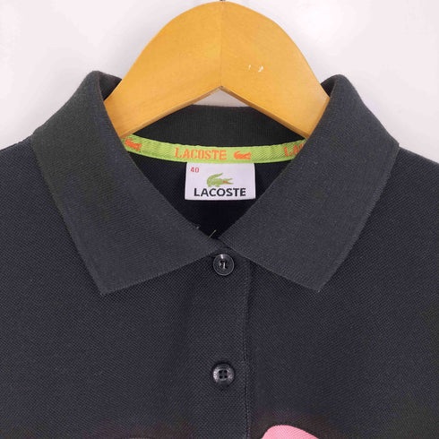 ラコステ LACOSTE フランス製 ロゴ刺繍 ボーダー ポロシャツ レディース FR:40
