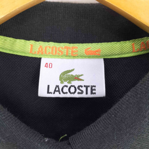 ラコステ LACOSTE フランス製 ロゴ刺繍 ボーダー ポロシャツ レディース FR:40