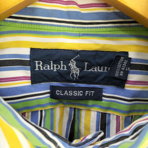 ラルフローレン RALPH LAUREN スモールポニー刺繍 ランダムストライプ BDシャツ メンズ import:M