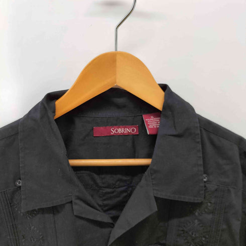 SOBRINO キューバシャツ 開襟 刺繍入り オープンカラー メンズ import:XL