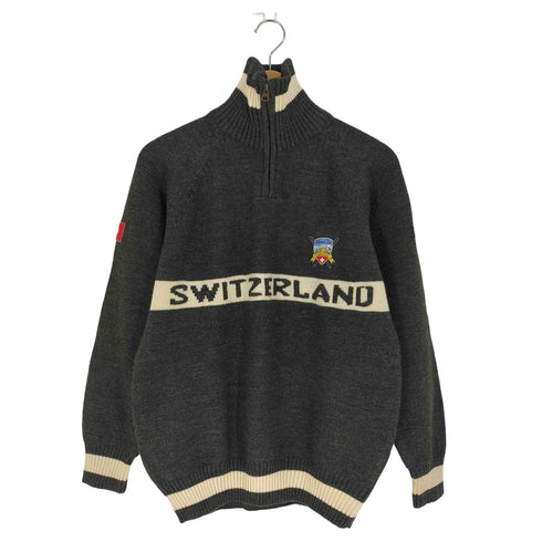 ALPINE CLUB SWITZERLAND メリノウール ハーフジップニット メンズ import:M