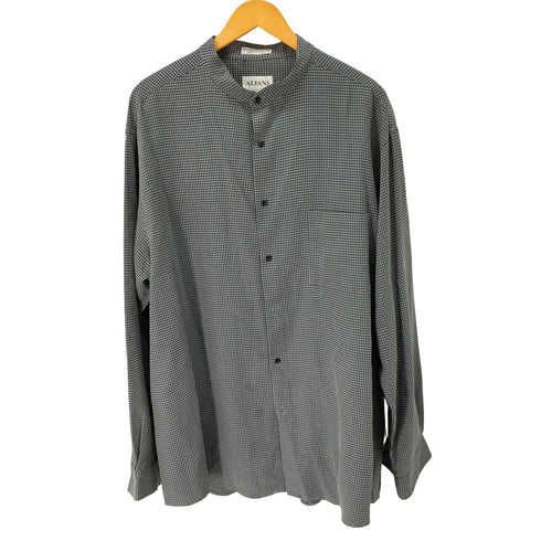 アルファニ ALFANI 千鳥格子柄バンドカラーシャツ メンズ import:XL