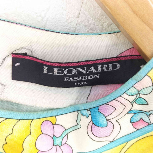 レオナール LEONARD シルク100 総柄 半袖 トップス レディース import:L