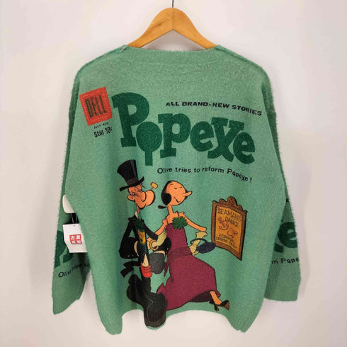 ポパイ POPEYE レトロデザイン キャラクタープリント ニット メンズ 2XL