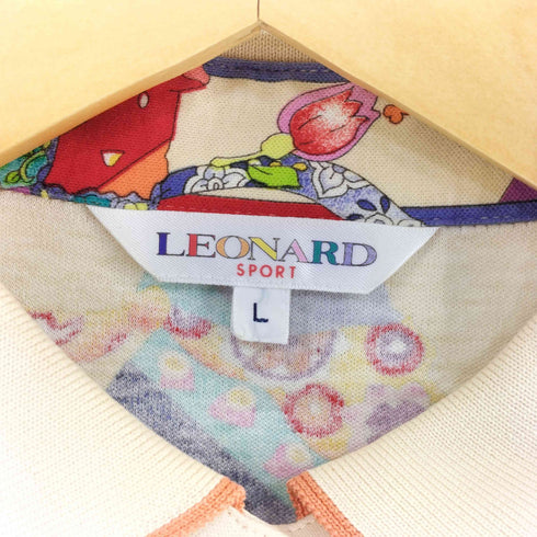 レオナールスポーツ LEONARD SPORT シルク100 総柄 ポロシャツ レディース import:L