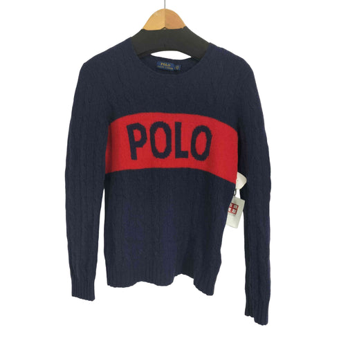 ポロラルフローレン POLO RALPH LAUREN フロントデザインケーブルニットセーター レディース import:S