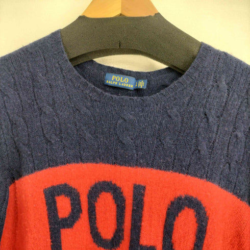 ポロラルフローレン POLO RALPH LAUREN フロントデザインケーブルニットセーター レディース import:S