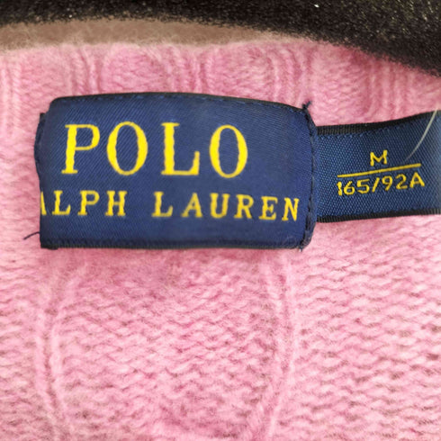 ポロラルフローレン POLO RALPH LAUREN スモールポニー刺繍カシミヤ混ケーブルニットセーター レディース import:M