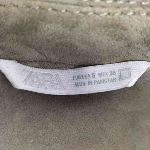 ザラ ZARA ポケット付きレザーフライトジャケット メンズ import:S