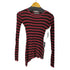 CLOTHESVOICE アシンメトリー サイドジップ ボーダー カットソー Y2K レディース import:M
