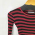 CLOTHESVOICE アシンメトリー サイドジップ ボーダー カットソー Y2K レディース import:M