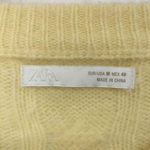 ザラ ZARA ブラッシュドテクスチャーケーブルニットセーター メンズ import:M