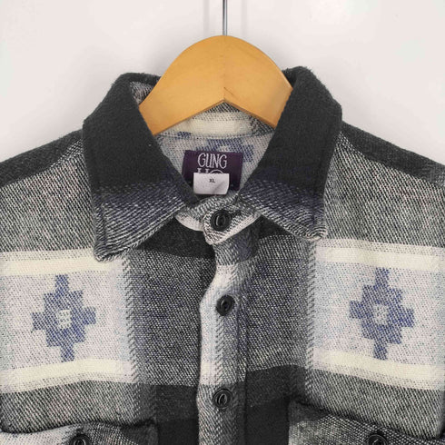 ガンホー GUNG HO 90S 旧タグ USA製 ネイティブ オンブレチェック ネルシャツ メンズ import:XL