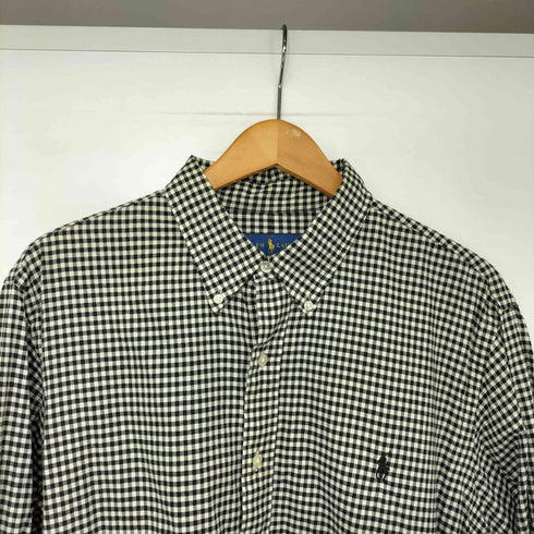 ラルフローレン RALPH LAUREN ギンガムチェック ポニー刺繍 ロングスリーブボタンダウンシャツ メンズ import:L