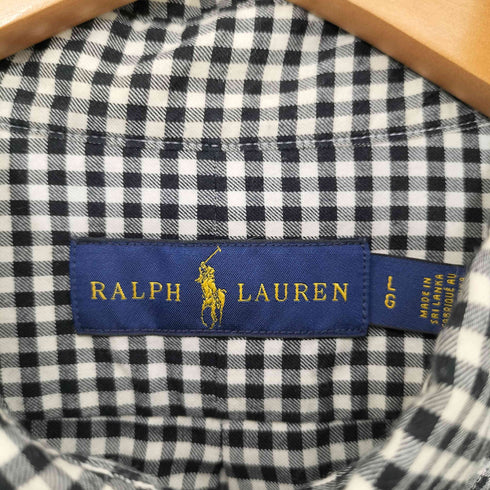 ラルフローレン RALPH LAUREN ギンガムチェック ポニー刺繍 ロングスリーブボタンダウンシャツ メンズ import:L