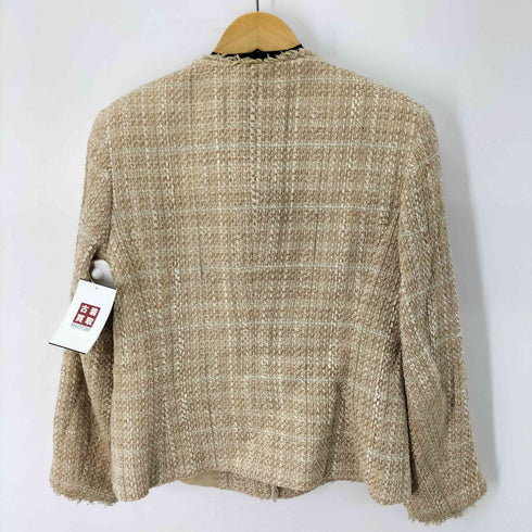 タルボット TALBOTS USA製 ノーカラーツイードジャケット レディース 8