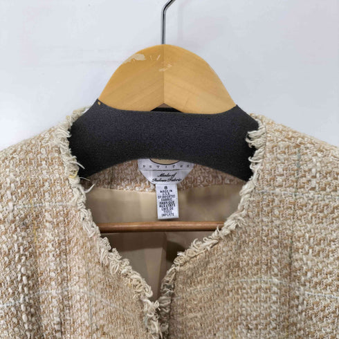 タルボット TALBOTS USA製 ノーカラーツイードジャケット レディース 8
