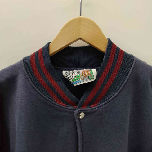 MT.SPOKANE KNITTING MILLS 90S USA製 ロゴ刺繍 スウェット 生地 バイカラー バーシティー ジャケット スタジャン ブルゾン メンズ import:L