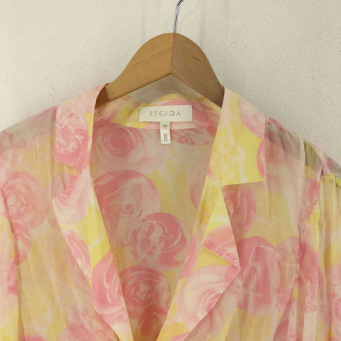エスカーダ ESCADA 花柄 シアー ワンピース レディース 38