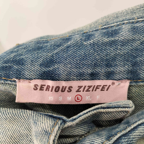 SERIOUS ZIZIFEI ウォッシュ加工 ワイド フレアデニム レディース JPN:L