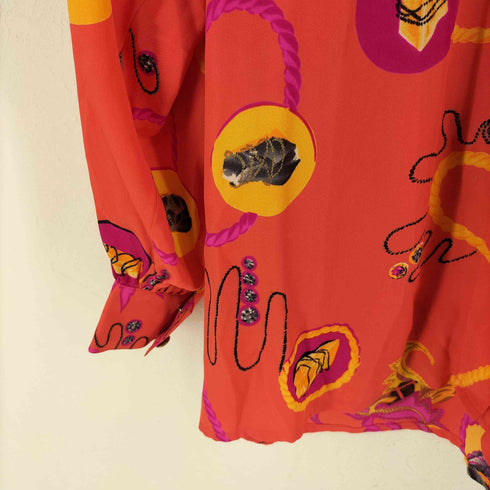 エスカーダ ESCADA シルク100 総柄 ブラウス レディース 36