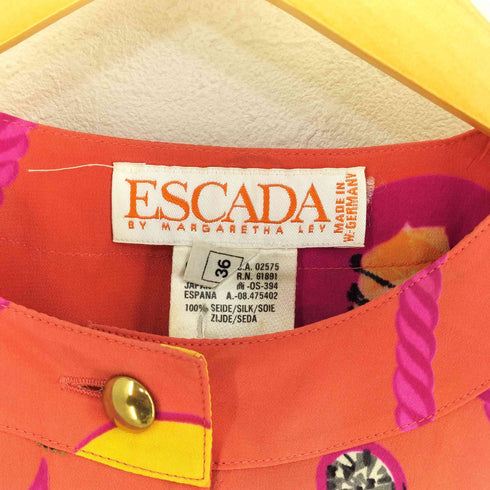 エスカーダ ESCADA シルク100 総柄 ブラウス レディース 36