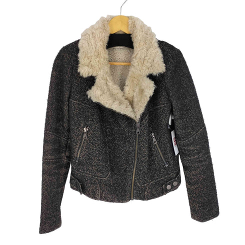 ザラ ZARA 裏ボア ライダース ヘリンボーン Trafaluc Jacket トラフィックジャケット レディース import:M
