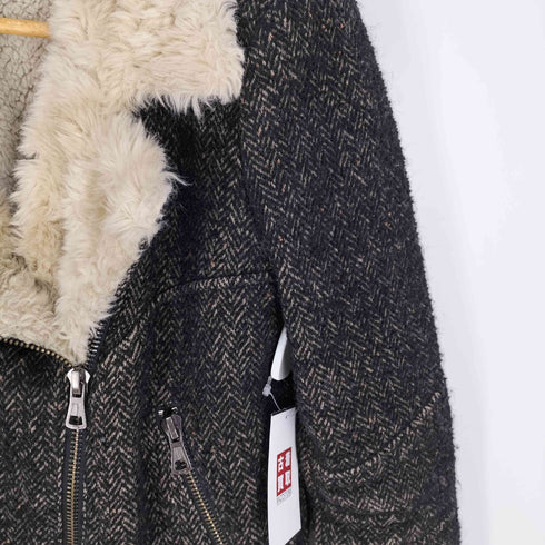 ザラ ZARA 裏ボア ライダース ヘリンボーン Trafaluc Jacket トラフィックジャケット レディース import:M