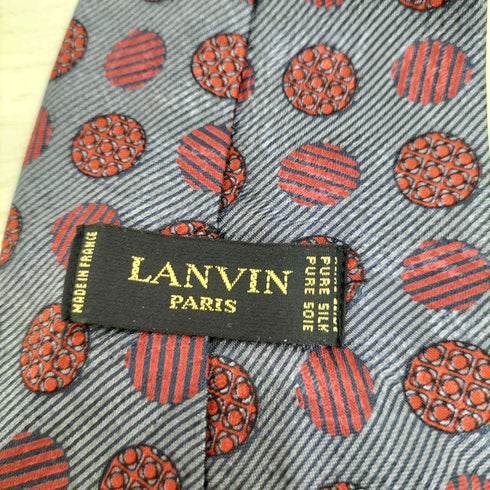 ランバン LANVIN ドット柄 シルクネクタイ メンズ