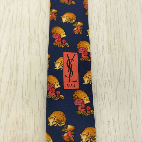 イヴサンローラン Yves Saint Laurent 総柄 シルクネクタイ メンズ