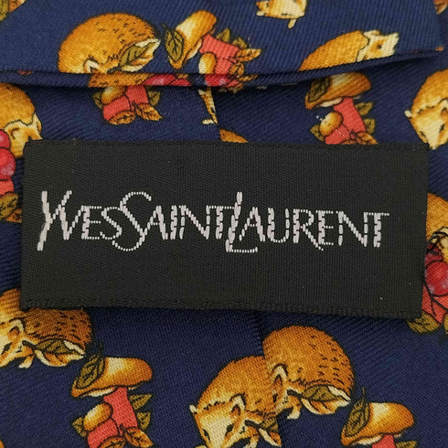 イヴサンローラン Yves Saint Laurent 総柄 シルクネクタイ メンズ