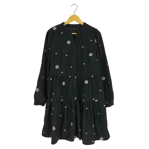 VASTAND 刺繍 コーデュロイ ティアードワンピース レディース import:L