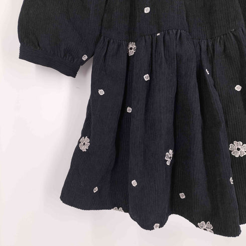 VASTAND 刺繍 コーデュロイ ティアードワンピース レディース import:L