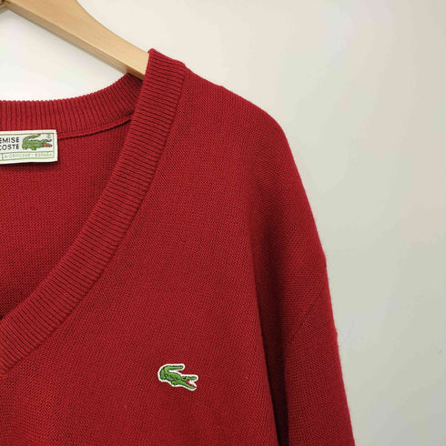 ラコステ LACOSTE 70-80s ワニロゴ刺繍 アクリル ロングスリーブ Vネックニット メンズ JPN:3