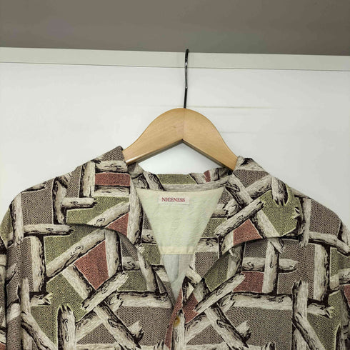 ナイスネス NICENESS 24SS BEAN プリンテッドシルクネルシャツ S/S メンズ JPN:M