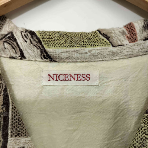 ナイスネス NICENESS 24SS BEAN プリンテッドシルクネルシャツ S/S メンズ JPN:M