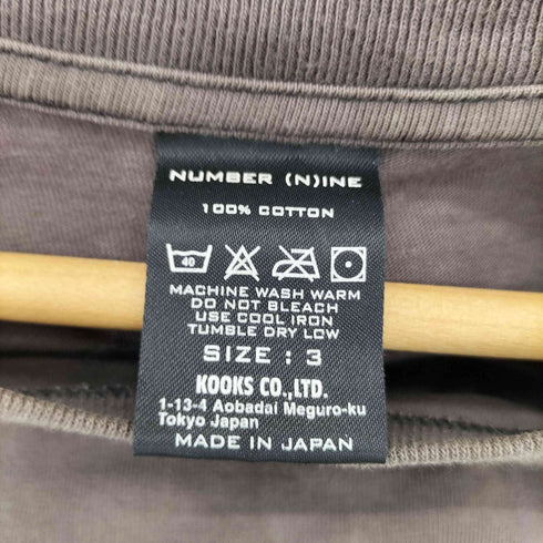 N NUMBER 復刻 穴あき加工 ドクロ プリントクルーネックTシャツ メンズ 3