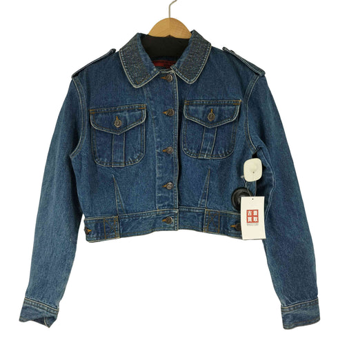 キャサリンハムネットロンドン KATHARINE HAMNETT LONDON エポレット付き クロップドデニムジャケット レディース import:M