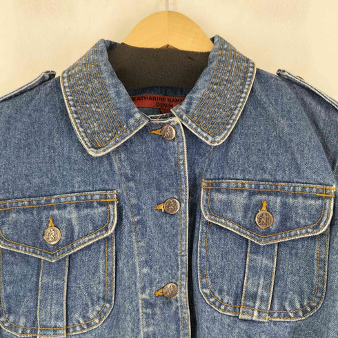 キャサリンハムネットロンドン KATHARINE HAMNETT LONDON エポレット付き クロップドデニムジャケット レディース import:M